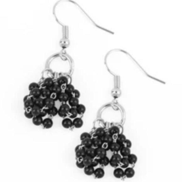 Party Posh Princess Black Earrings - Picture 2 of 2